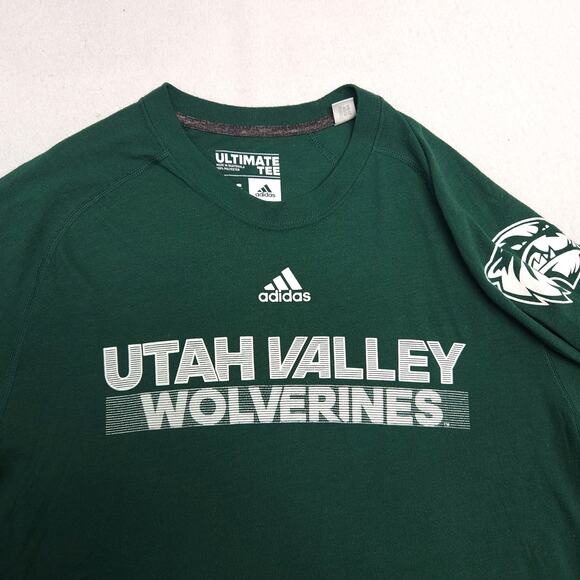 Adidas Utah Valley Wolverines College Basketball T Shirt Mens Size L Green - Picture 1 of 10